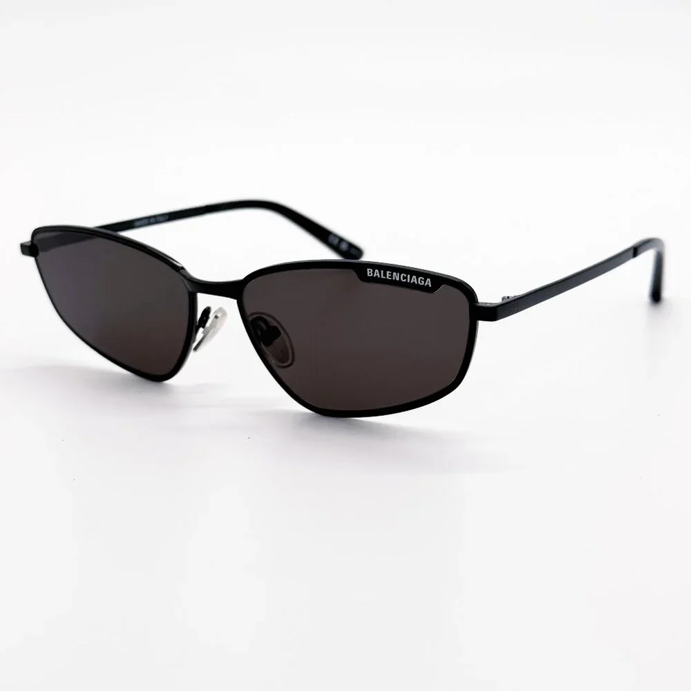NEW BALENCIAGA BB0277S 001 SUNGLASSES UNISEX BLACK GREY OVAL EYEWEAR BALENCIAGA - Picture 2 of 14